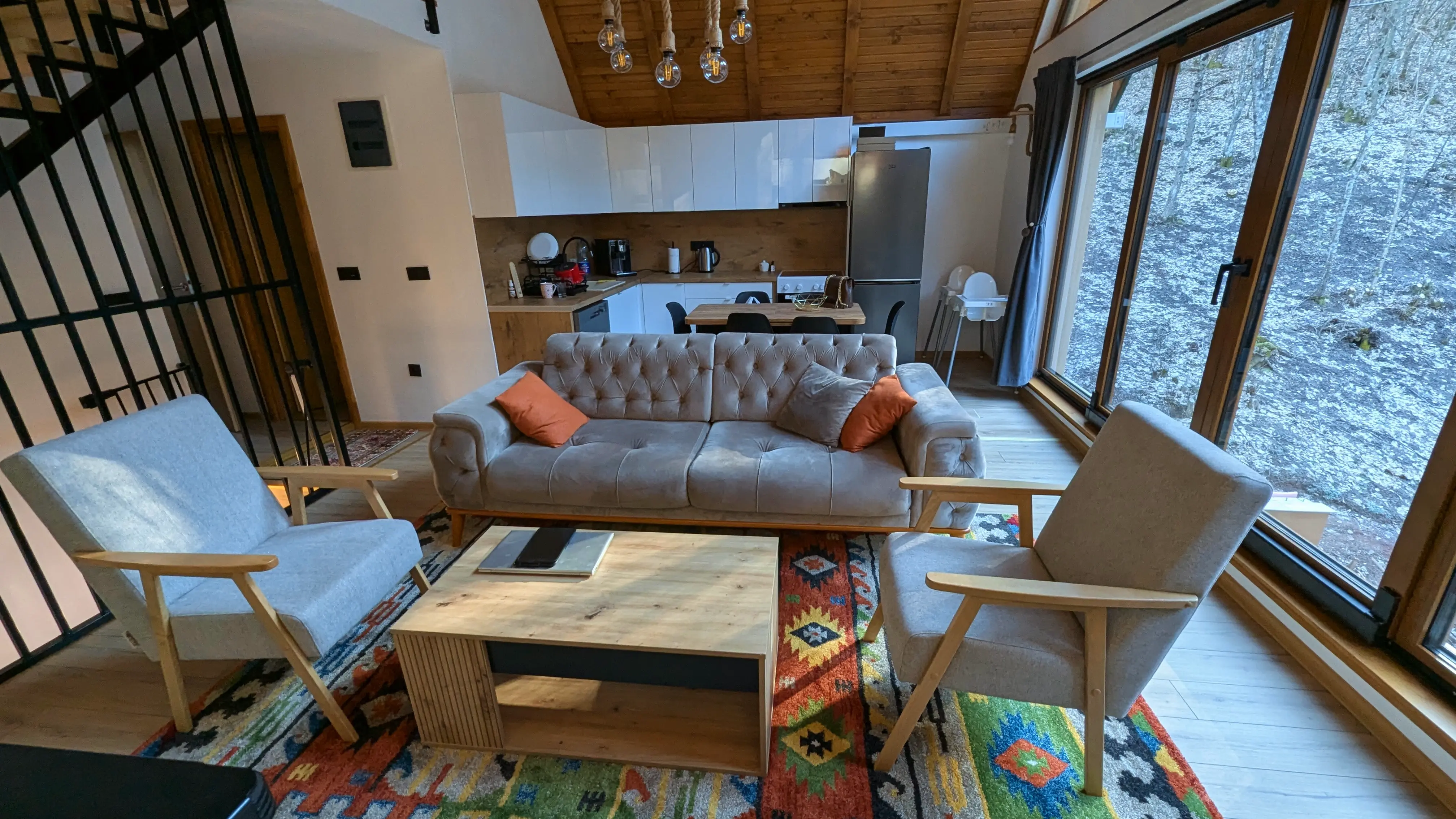 Open concept living area with kitchen